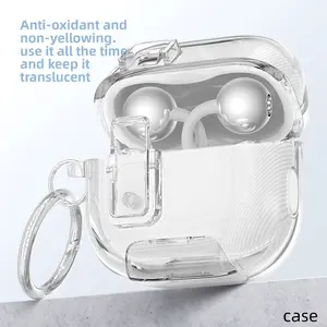 Transparent Huawei Free Clip2 Case, Phone Stand, Anti-Drop Earphone Shell, with Hook, Protective Cover, Shenzhen Made