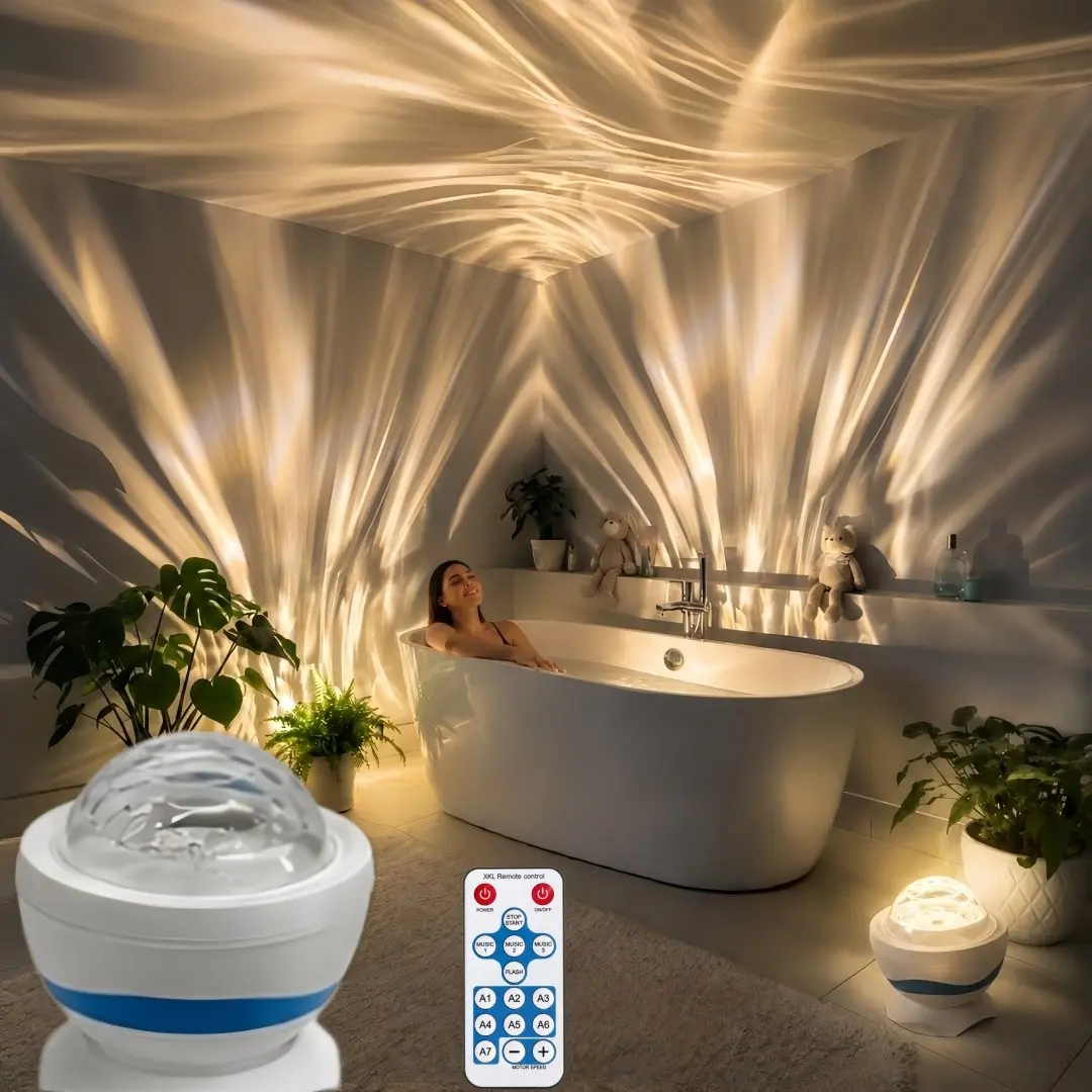 RGB Aurora Projector Night Light with Remote, Multi-Color Dynamic Sky Projection, USB Dimmable LED for Bedroom, Bathroom, Party, Holiday Gift, Aurora Ambient Lighting