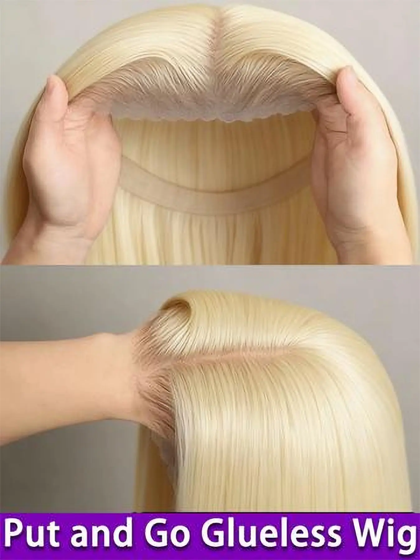 Glue-Free Straight Wig, 13x4 Lace, 5x5 Lace, 4x4 Lace, #613 Human Hair Wig, Pre-Trimmed Hairline, HD Lace Front Wig for Women