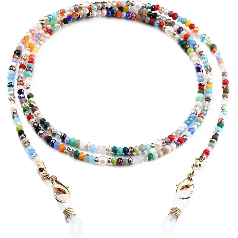 Women's Healing Theme Beaded Chain - Mask Lanyard, Eyeglasses/Sunglasses Chain with Pearl Accents for Female Wear
