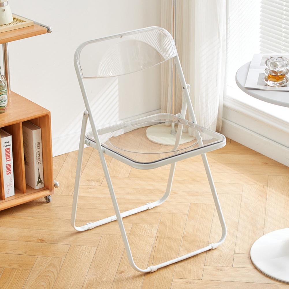 Transparent Folding Chairs Acrylic Stackable Clear Dining Chairs with Chrome Frame Living Room Seat Lightweight for Living Room Office Waiting Room & Party Transparent Folding Chairs Acrylic Stackable Clear Dining Chairs with Chrome Frame Living Room Seat Lightweight for Living Room Office Waiting Room & Party