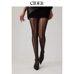 Cider FLORAL STRIPE FISHNET TIGHTS