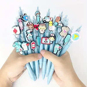 Creative Medical Theme Blue Ballpoint Pens, Reusable and Press-Button, Comfortable Grip, 0.5mm Ink, School Office Supplies