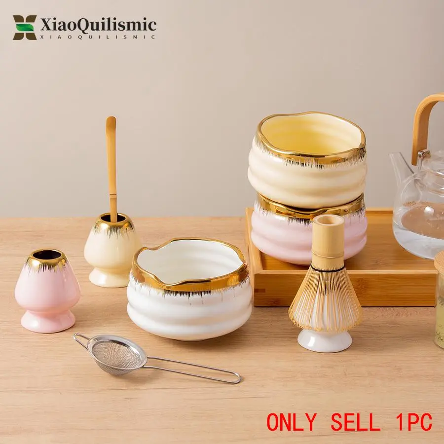 5-Piece Japanese Matcha Tea Set, Includes Bowl, Whisk Holder, Bamboo Spoon, Stainless Steel Sifter, Traditional Japanese Matcha Accessories
