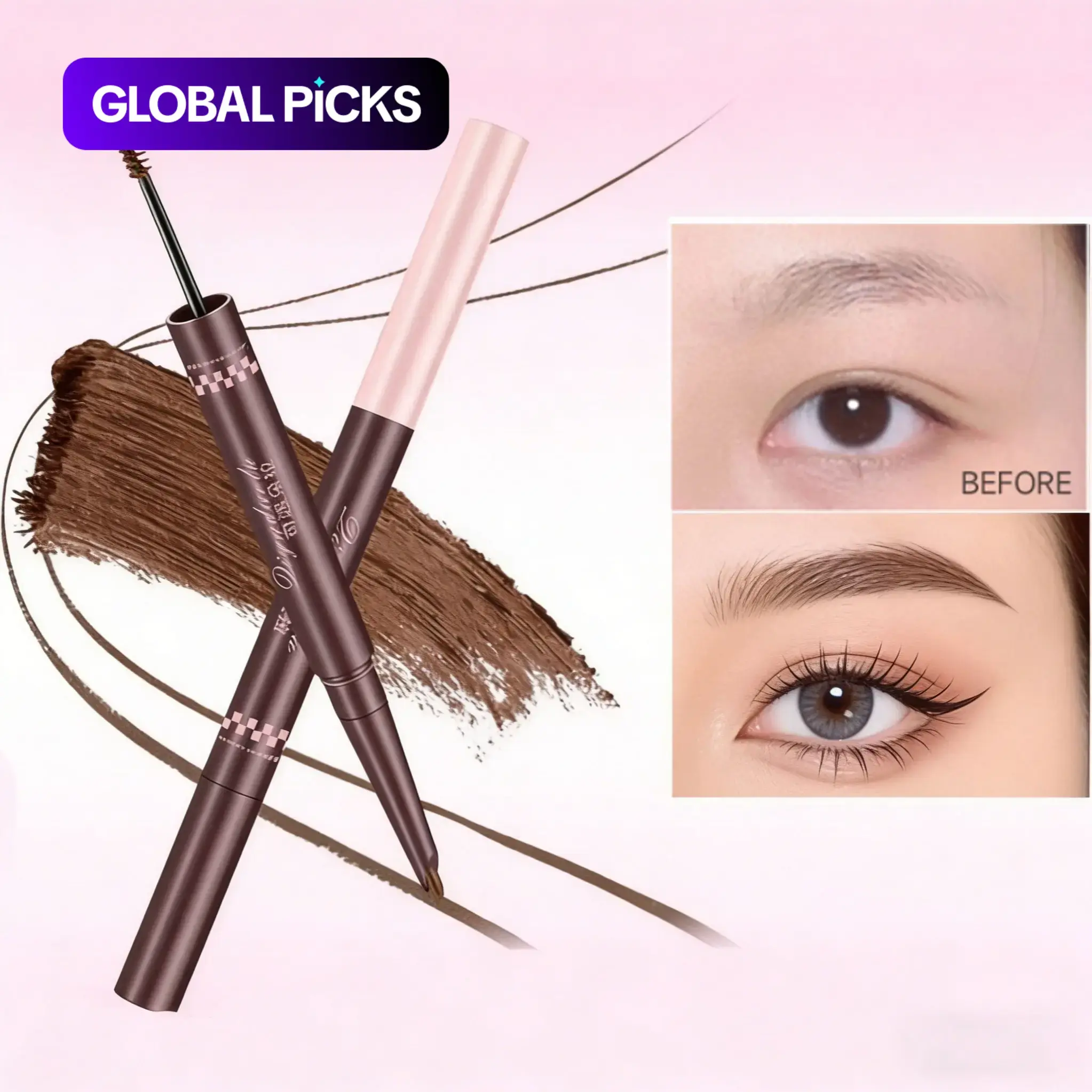Dora Dual-Ended Eyebrow Dye Pencil, Long-Lasting No Fading, Wild Brow Velvet Mist, Perfect for Beginners, Makeup Essential, Cosmetic #GLOBAL PICKS