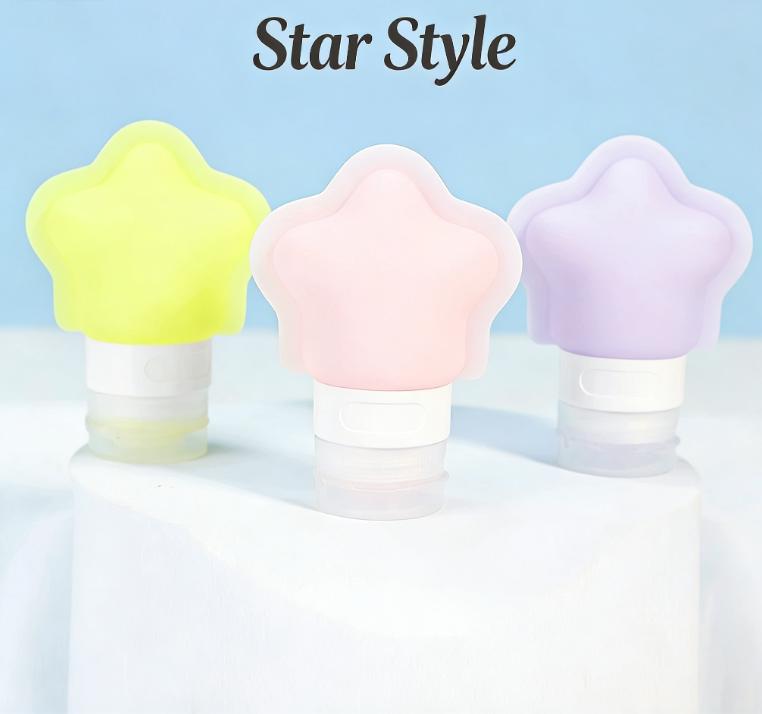 Travel Silicone Refillable Bottles, Portable Leak-Proof Containers for Shampoo, Conditioner and Body Wash