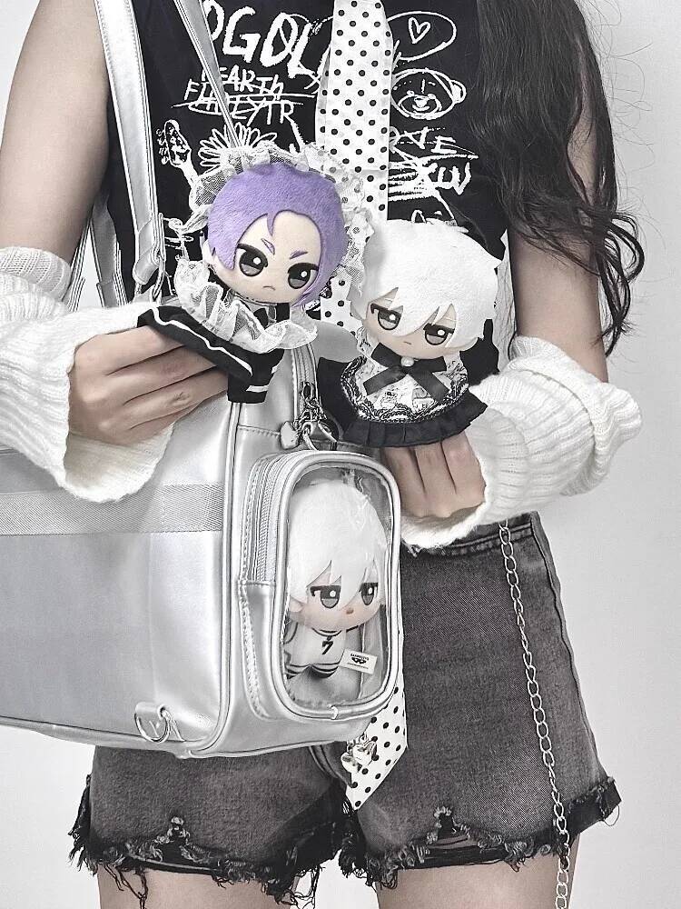 Y2K New Cute Ita Bag Concert Large Capacity Backpack Lolita Girl Transparent Shoulder Bag DIY Badge Display Casual Crossbody Bag