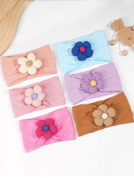 Baby Hair Band Set of 3 or 12, Soft Nylon Floral Headbands for Girls, Comfortable and Elastic Hair Accessories, Delightful Floral Design