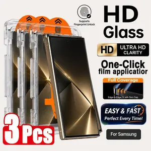3pcs Full Coverage HD Tempered Glass Screen Protector for Samsung Galaxy S26 Ultra/s25 Ultra/s24 Ultra/s23/s22/s21 Plus Ultra, Accessories, Anti-Scratch, Easy Install