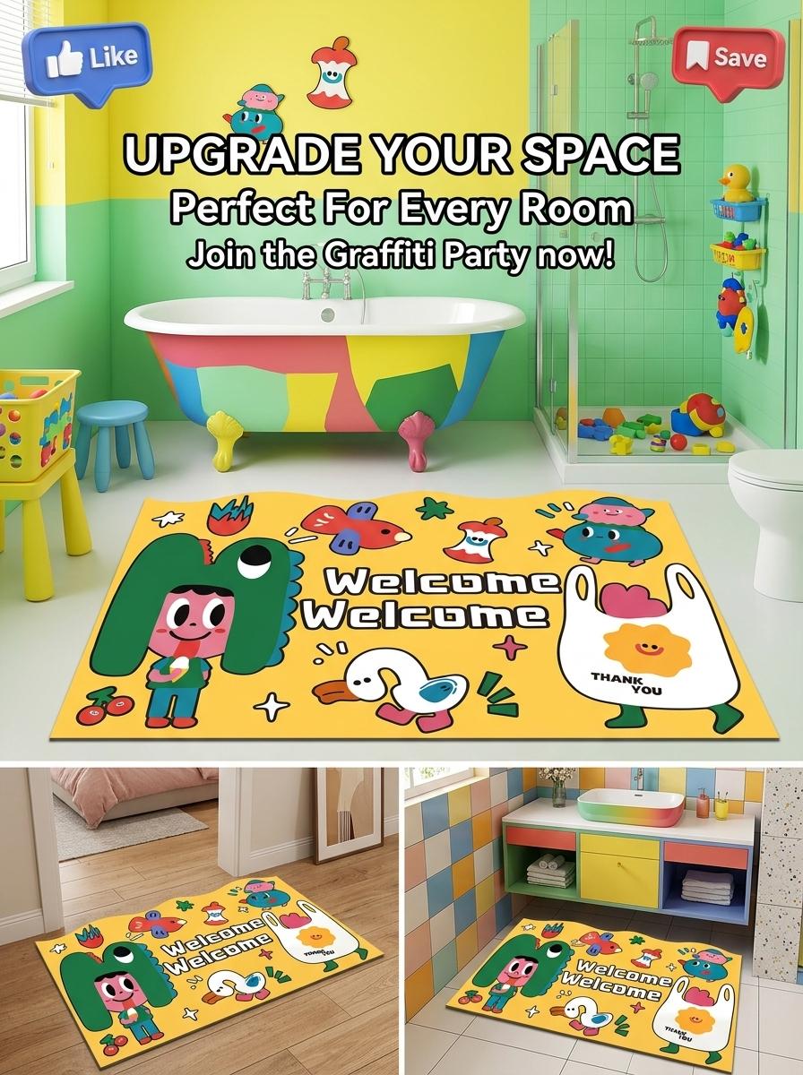 Cute Dopamine Diatomite Bath Mat| Quick Dry Super Absorbent Rug| Funky Y2K Bathroom Decor