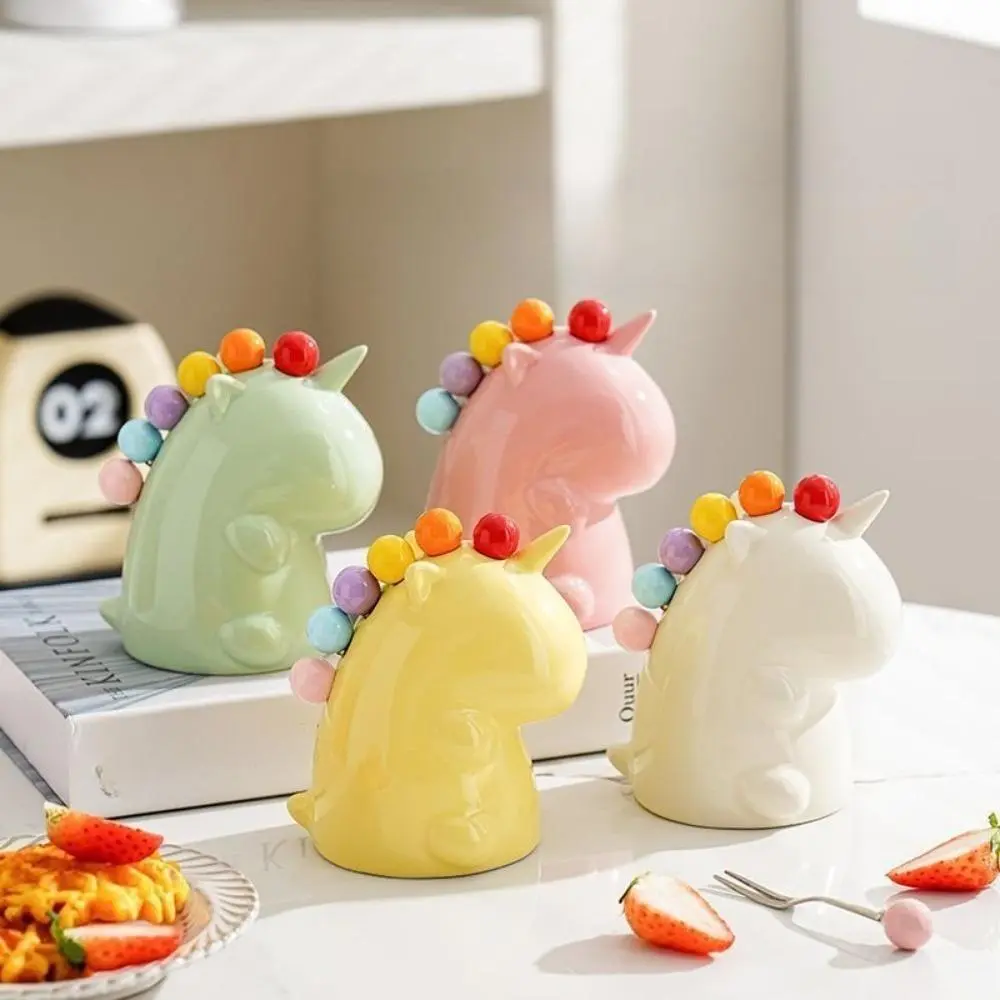 Adorable Unicorn Shaped Fruit Fork Storage Container, Vibrant Color Stainless Steel Mini Dessert Fork Pack, Chic Decorative Multi-Purpose Tableware For Daily Snack, Fruit And Dessert Serving