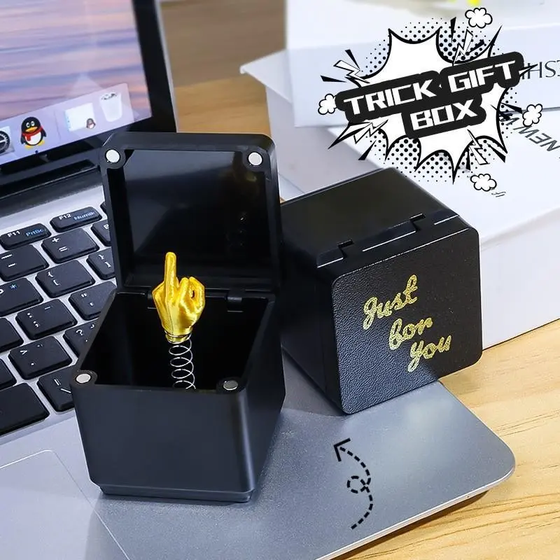 Surprise Gift Box Middle Finger Prank Toy, 3D Printed Party Prank Prop, Christmas Gift, Valentine's Day Present, Funny Joke Item