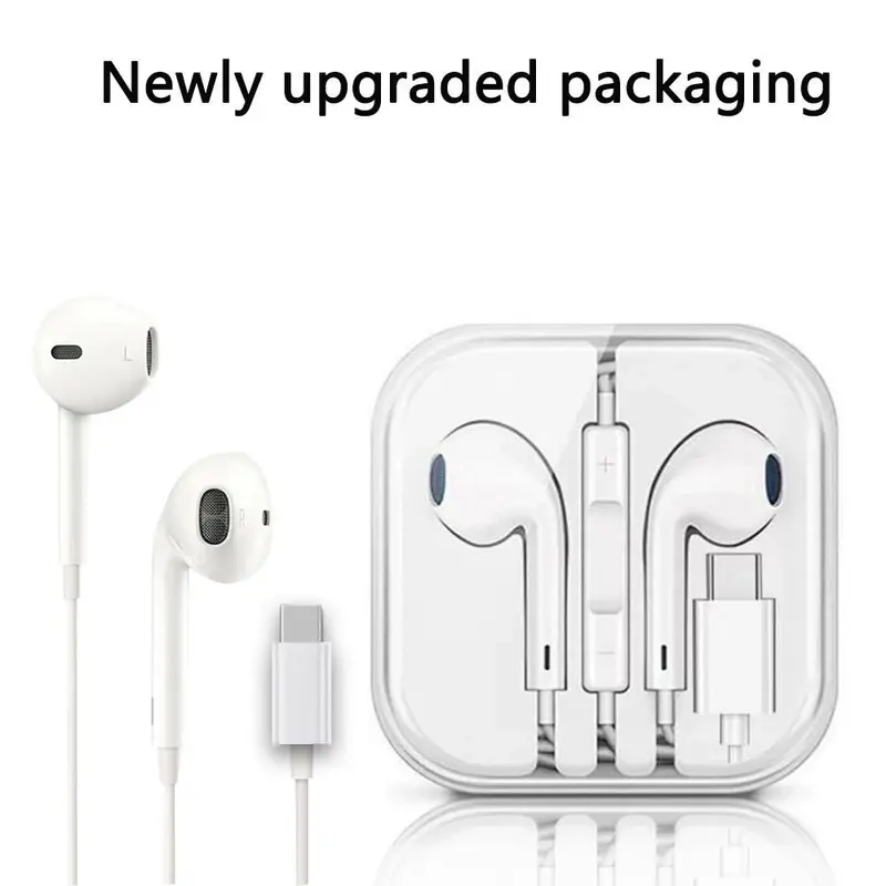 Type-C Wired Earphones, Semi-In-Ear, Hi-Res Digital Decoder, with Line Control Mic, Compatible with Phone/Tablet/Laptop, Wired Ear Buds