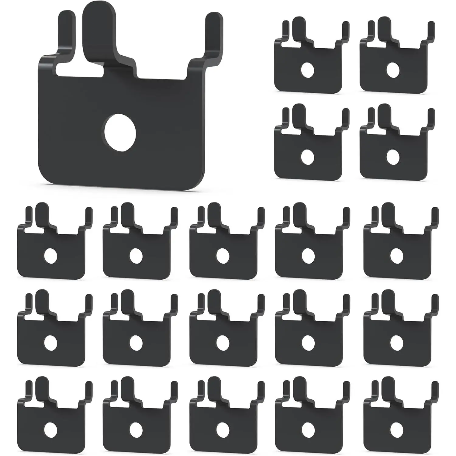 20 count Black Pegboard Picture Hangers for 1/8 & 1/4 Inch Boards | U Shape Display Hooks with 10 lb Capacity for Pictures, , , Lanyards, Arts, Crafts and Retail