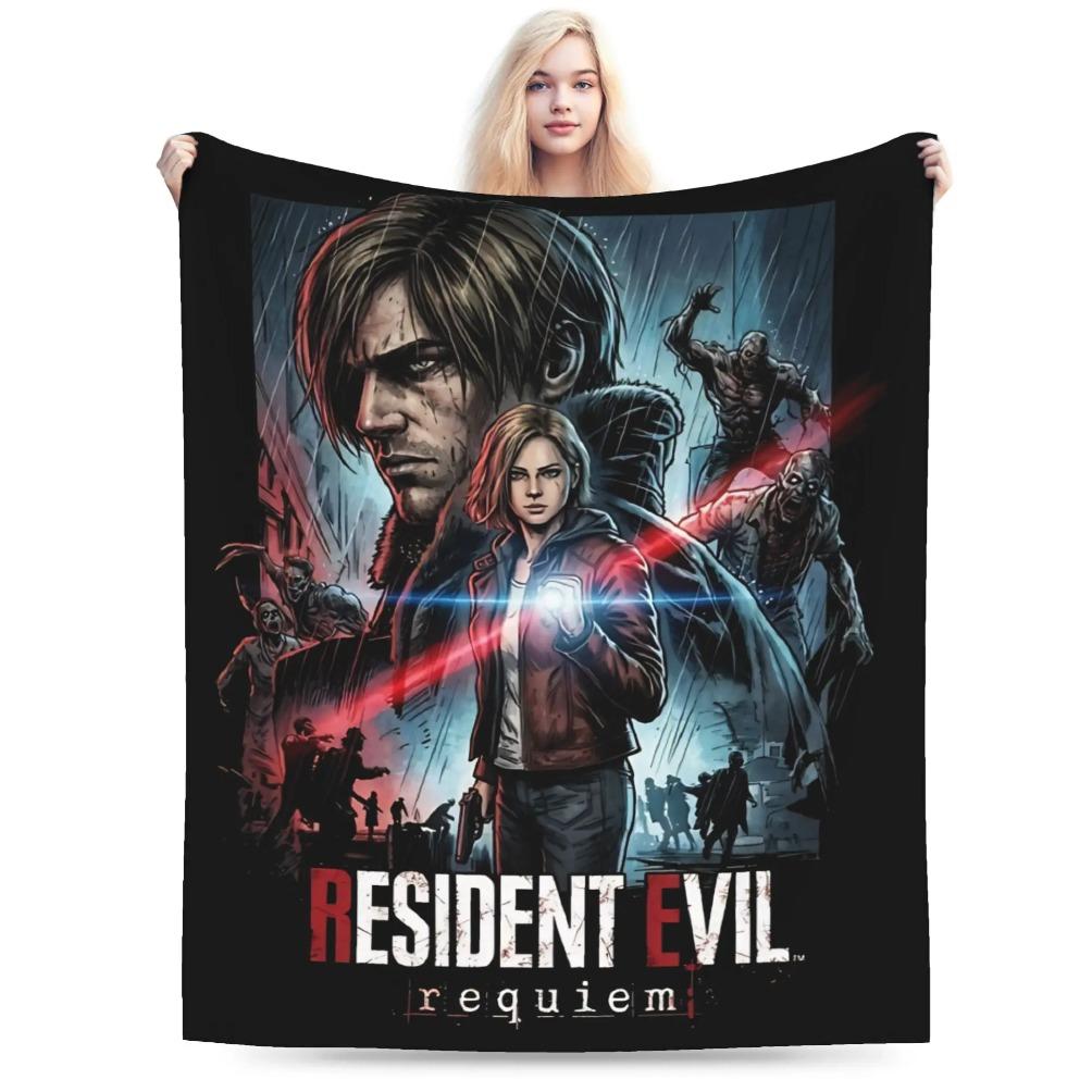 Residents Evils Leon S. Kennedy Throw Blanket Super Soft Pattern Blanket  For Living Room Camping Flannel Bedspread Bed Cover A multi-functional and beautiful blanket suitable for decoration, use and as a gift. Add some fun to your home