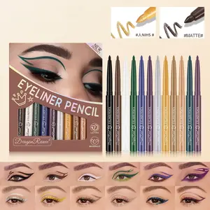 Multicolor Waterproof Eyeliner Set – 12 Rainbow Shades, High-Color Rendering, All-Day Hold for Stunning Eye Art & Trendsetting Liner Designs