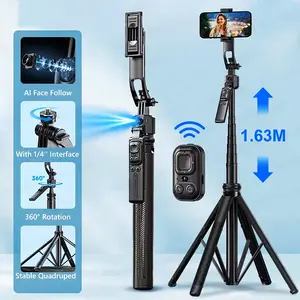 5-In-1 Smartphone Selfie Stick Tripod Stabilizer with Bluetooth-compatible Remote Control, Smart Ai Tracking Anti-Shake Gimbal Tripod