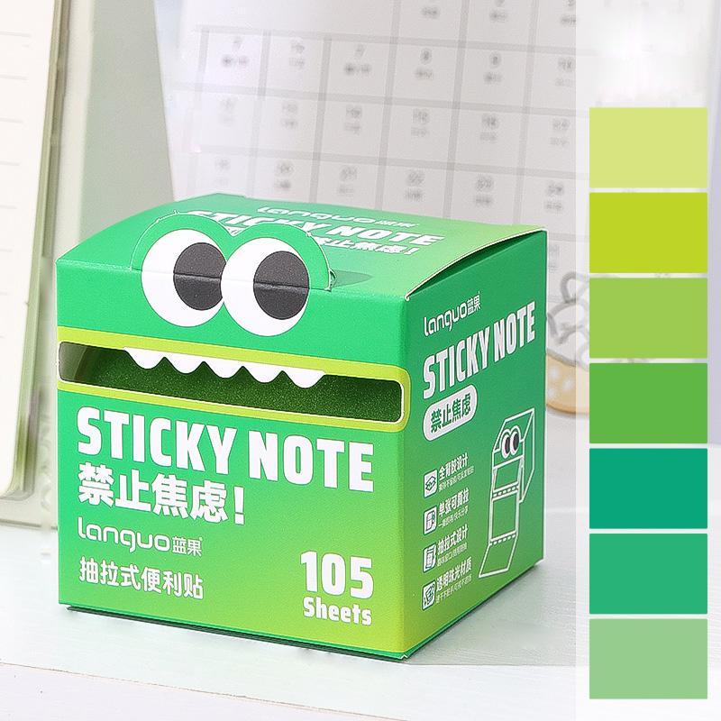 Random Color Cute Monster Pattern Sticky Notes, 105pcs/box Creative Multi-Purpose Sticky Notes, Sticky Memo Pads for Home, School and Office, Sticky Labels
