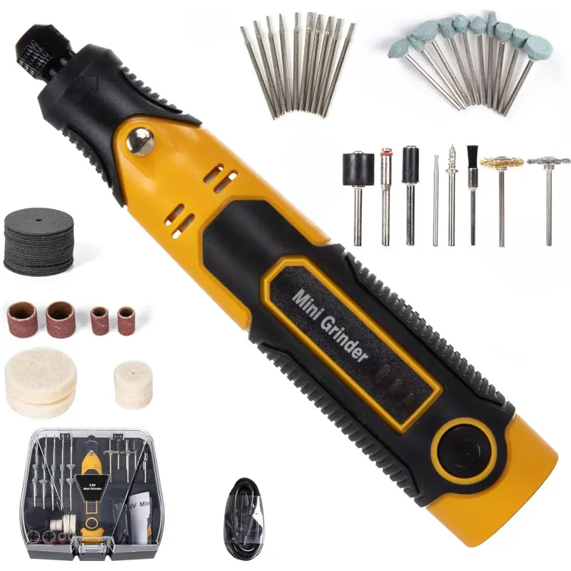 Resin Drill 3D Printed Resin Cured Sanding and Polishing Tool Kit, Mini Tepy-C Cordless Electric Rotary Sander with 58 Attachments for Drilling, Sanding and Polishing 3D Printed Resin Models