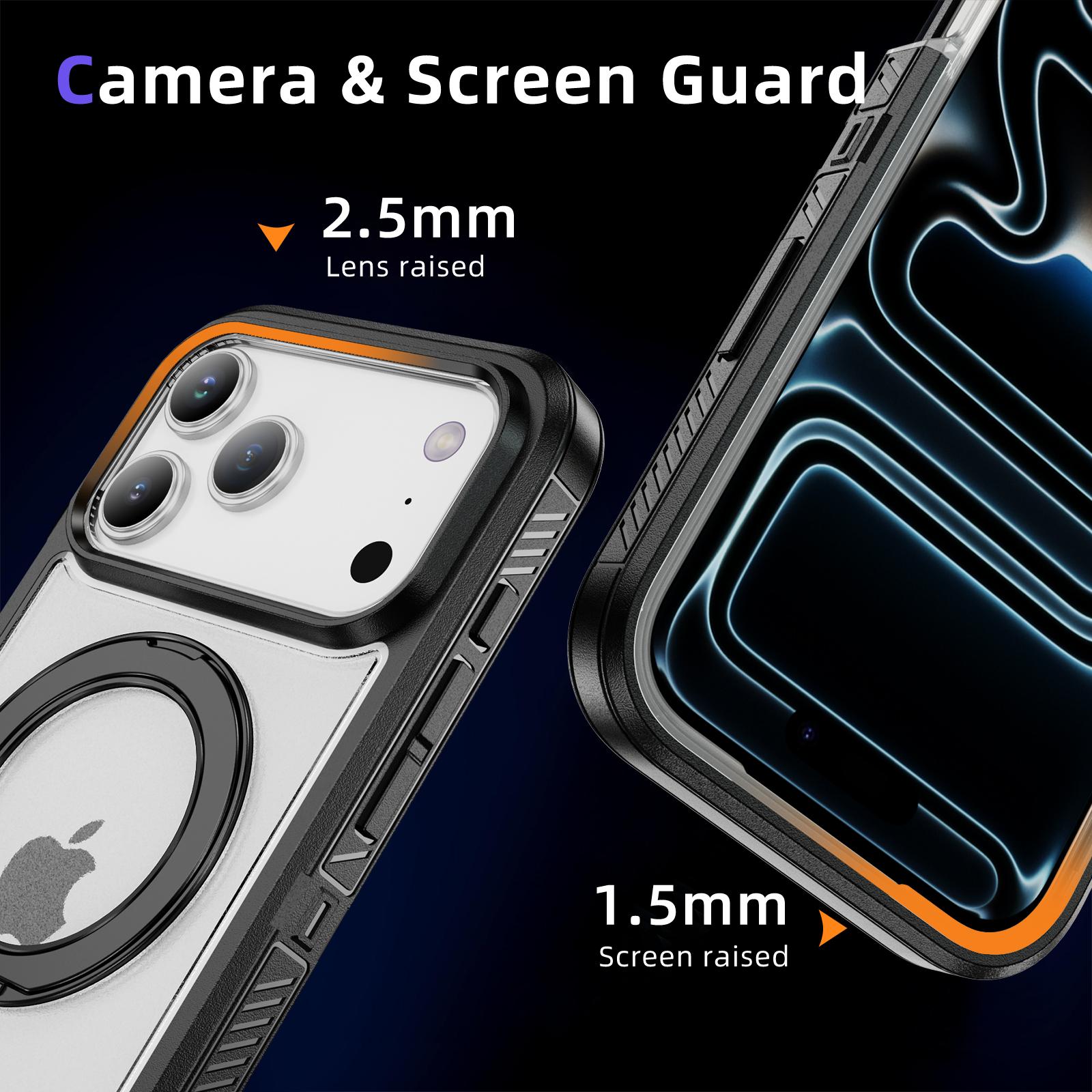 Compatible with iPhone 17 Pro Max Phone Case Supports Wireless Charging Viewing Stand Encapsulated Buttons Two-in-One Secure Phone Protective Case Compatible with iPhone 17 Pro