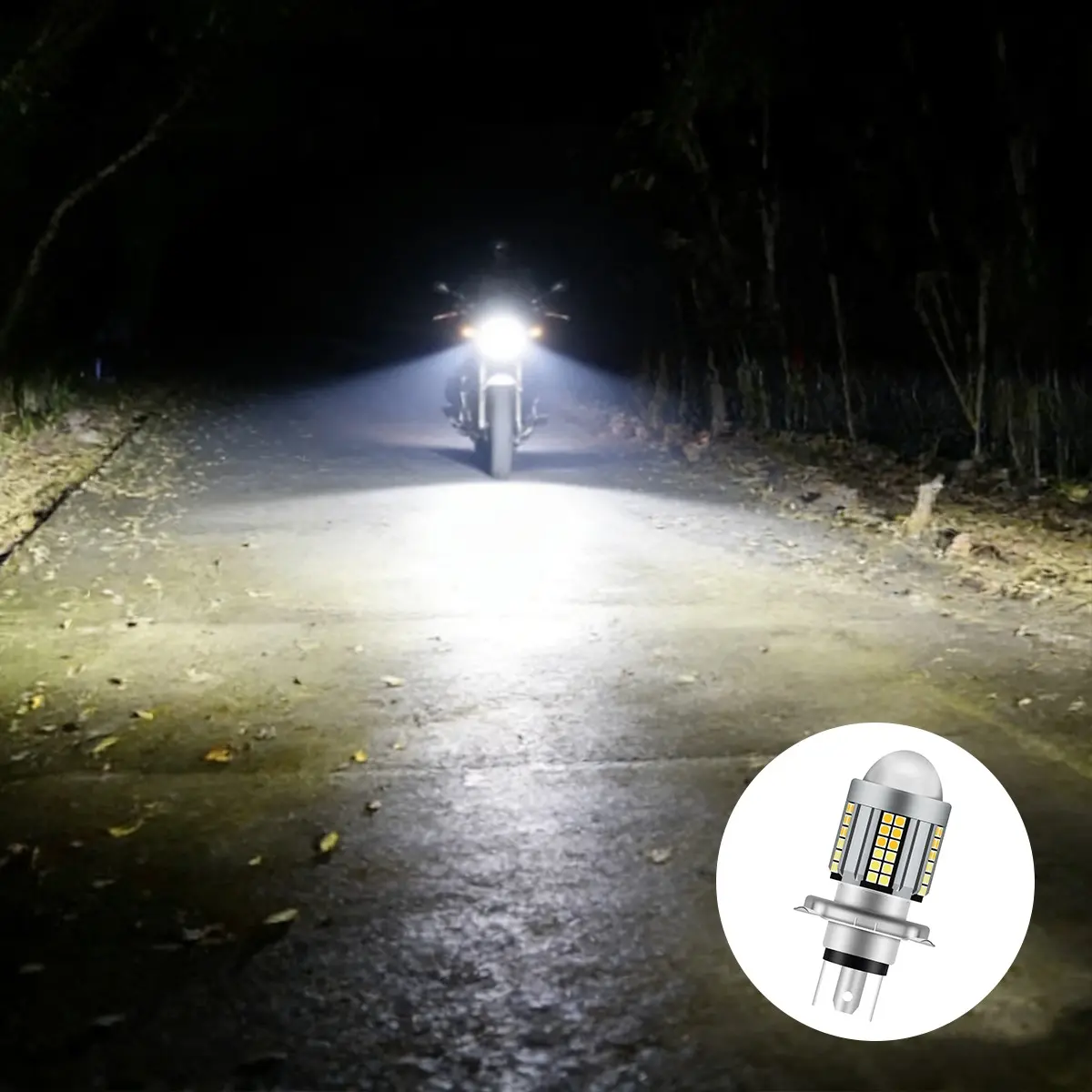 Ultra Bright Dual Color White Yellow Motorcycle LED Headlamp, Plug & Play H4 BA20D LED Head Light Bulb 12-72V