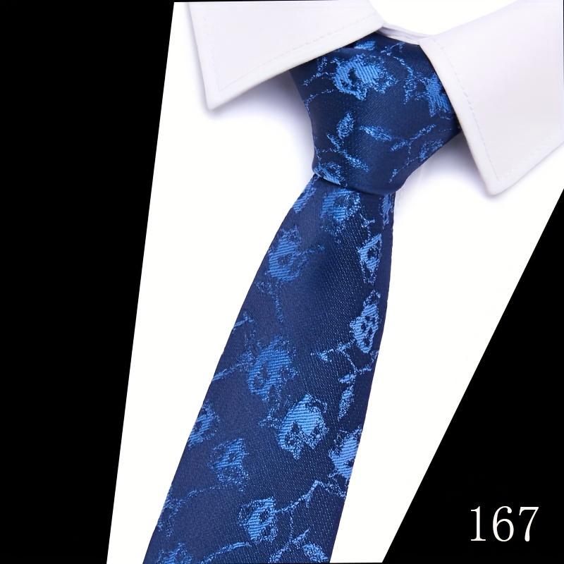 Classic 5-Piece Woven Necktie Set for Male Adults, Patterned Formal Fashion Accessories with Cufflinks and Tie Clip