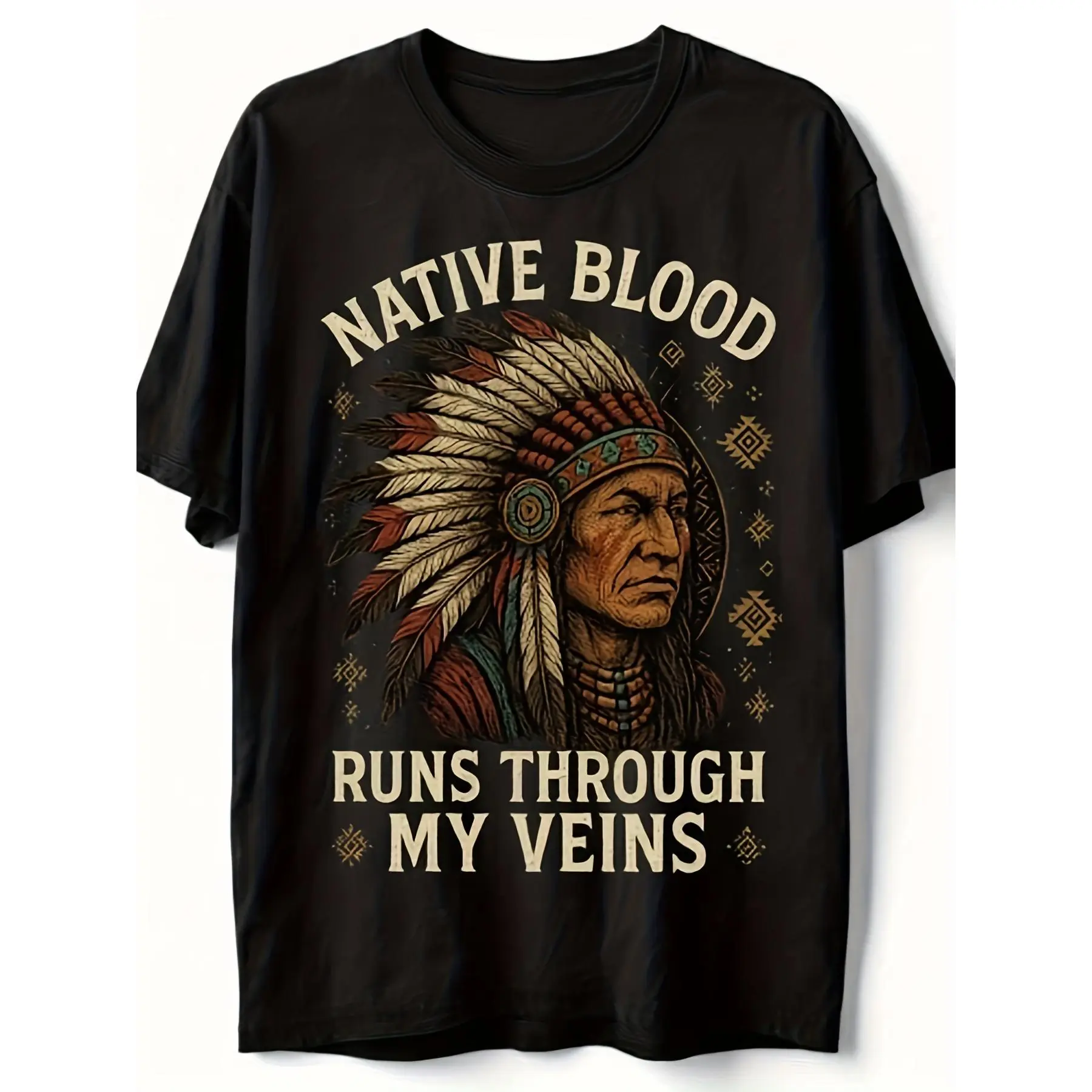 Native American Bloodline Flow T-Shirt- American Indigenous Culture Heritage Shirt, Vintage Culture Shirt Unisex, Tribal Totem Design Suitable for Dance, Reservations and Indigenous Communities