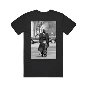Durable Omar Coming Michael Williams Memorial T-Shirt- Black, Short-sleeved, Round-neck, Casual Patterned T-shirt, Suitable for All Seasons, Machine Washable Printed Shirt