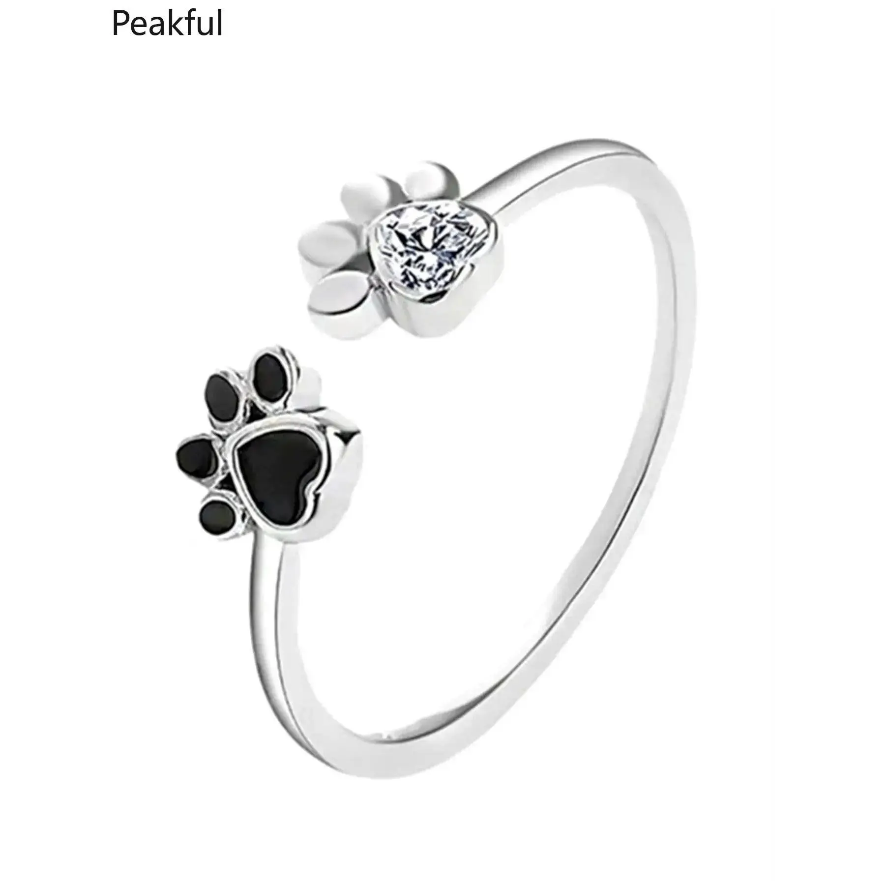 Women's accessories | Viral cute paw rhinestone ring for women & girls. Sparkling details, lightweight and versatile, stylish for daily wear, casual gatherings and birthday gifting.