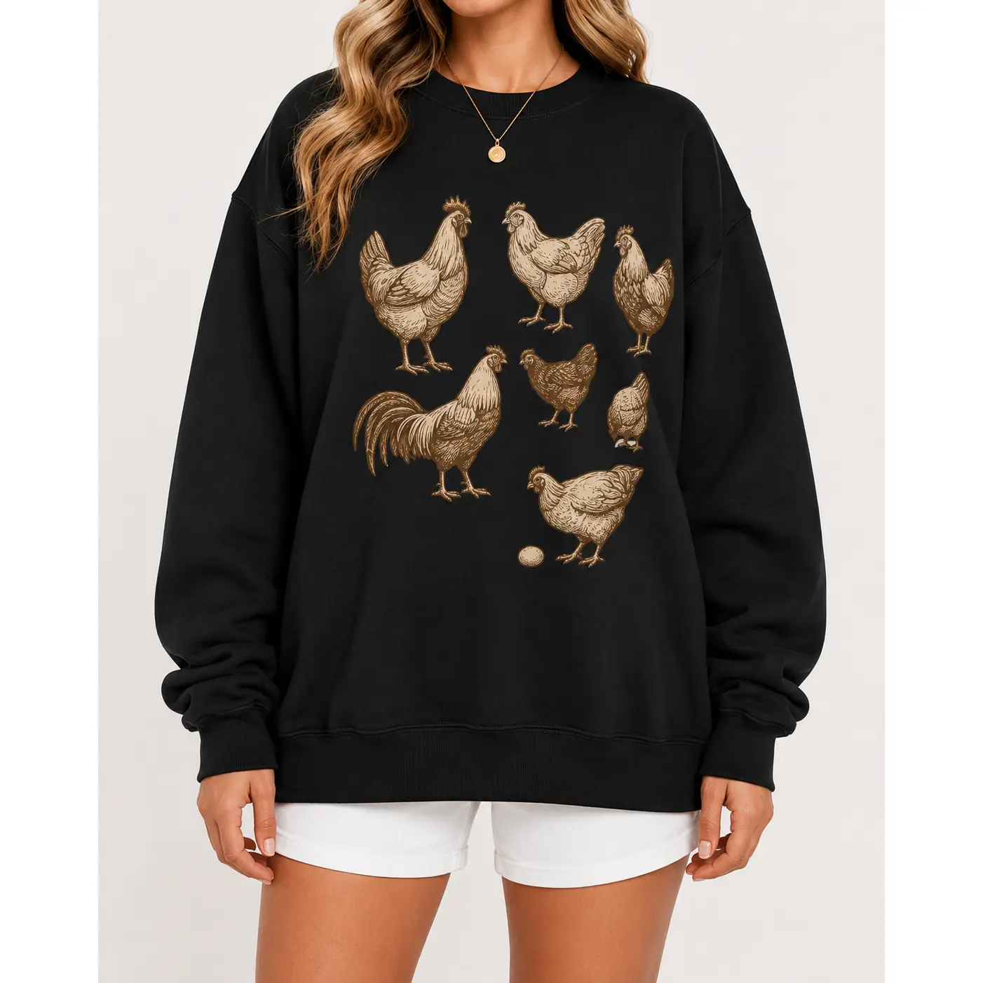 Vintage Chicken Sweater for Chicken obsessed, Raisin chickens tee, Farm crewneck, Love Chickens Cute sweatshirt Unisex Cotton Womenswear