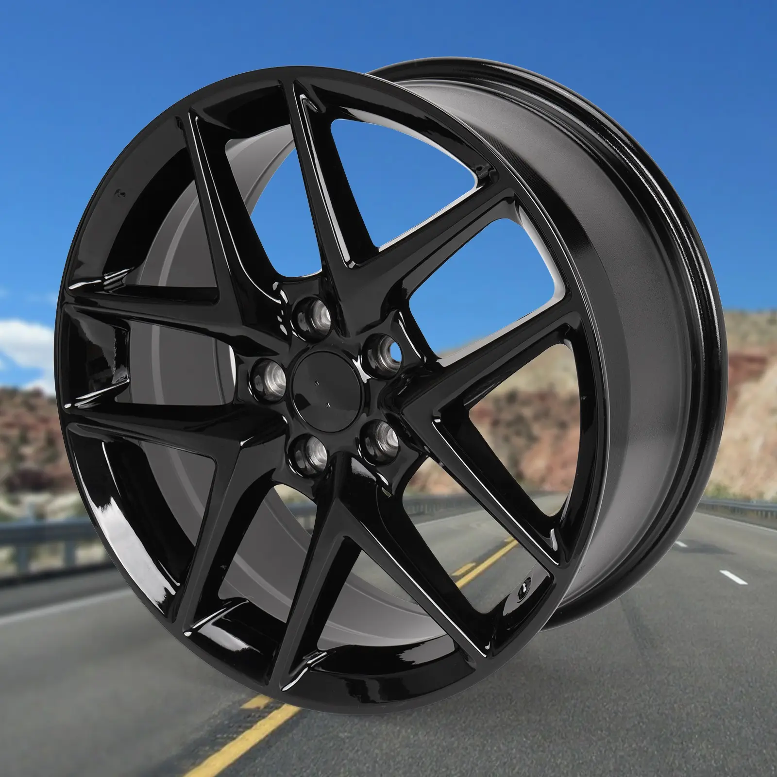 18'' REPLACEMENT WHEEL GLOSS BLACK RIM FOR HONDA CIVIC 2016-2024 ALLOY WHEEL US thread-on lug nut alloy wheel rim spec amarillo valve caps hub length wheels and tires lexan itires liberty forged wheels veritas forged Silverado Sierra Conical Lug Nuts Set