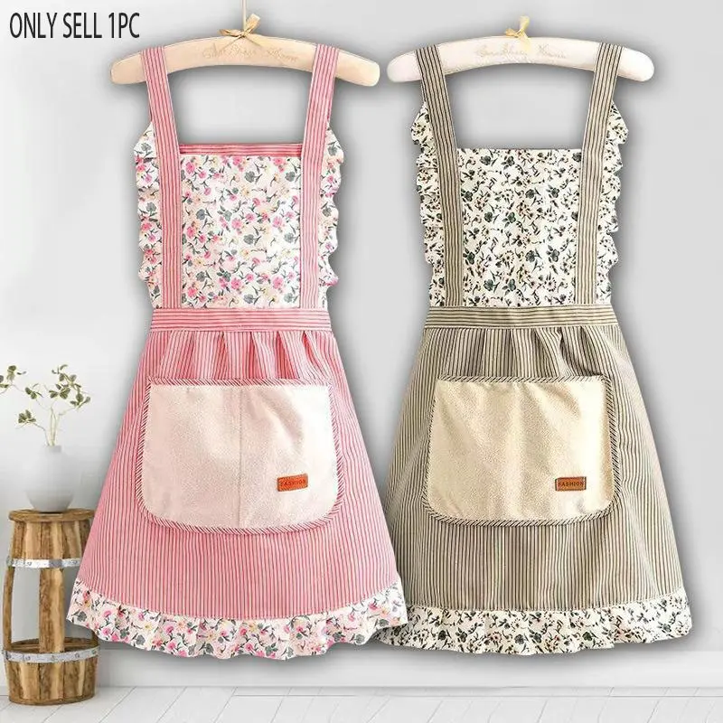 Elegant Princess-Style Apron with 3D Pockets - Breathable, Thick Fabric, Adjustable Waist Straps, Perfect for Cooking, Baking & Coffee Shop Wear, Baking Apron,Princess Style Apron,Adjustable Apron, Kitchen Apron, Aprons with Pockets, Pocketed Aprons