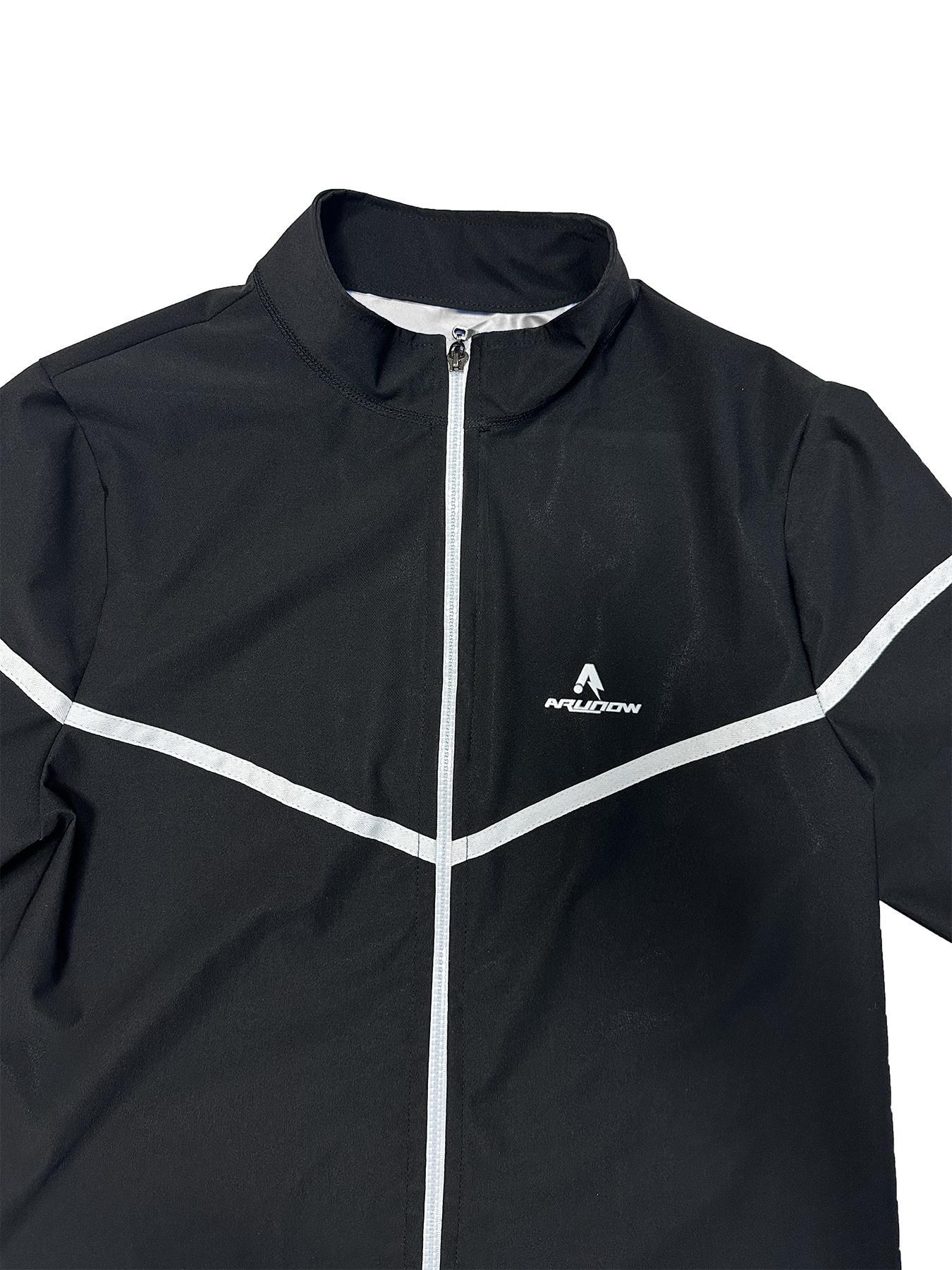 Men's Letter Print Zipper Sauna Top, Long Sleeve Funnel Neck Zip Up Sports Top, Casual Sportswear Clothing for Indoor Outdoor Wear, Sports Outerwear