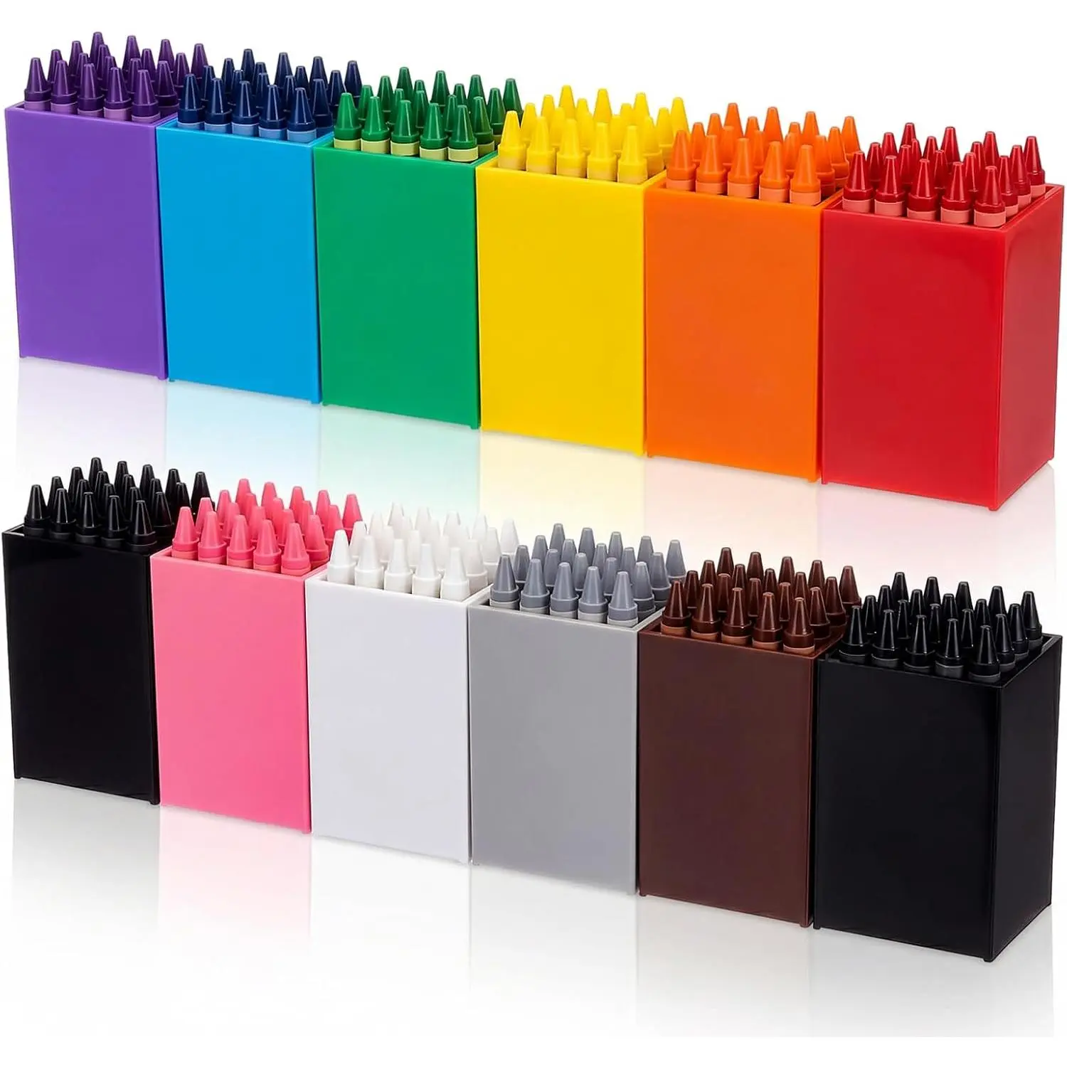 12 Pack Crayon Holder for Classroom  to School Supplies Rainbow Colors Pencil Holder  Crayon Organizer for Supplies Gifts Student Desk Organizer