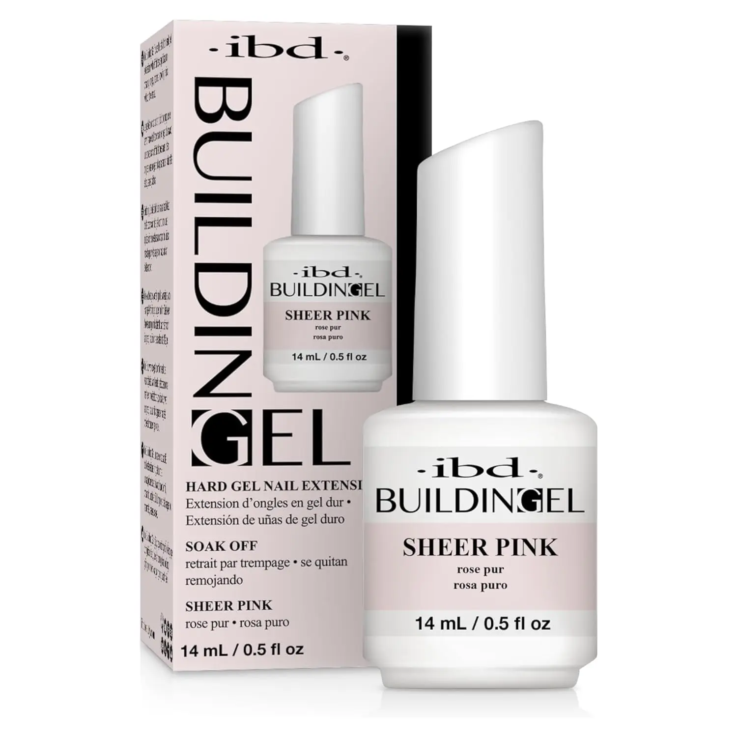 IBD Building Gels Sheer Pink, Bottle – Hard Builder Gel for Nails Extensions, Sculpting & Overlays, Soak-Off UV/LED Nail Enhancement, 0.5 oz, 1 Count