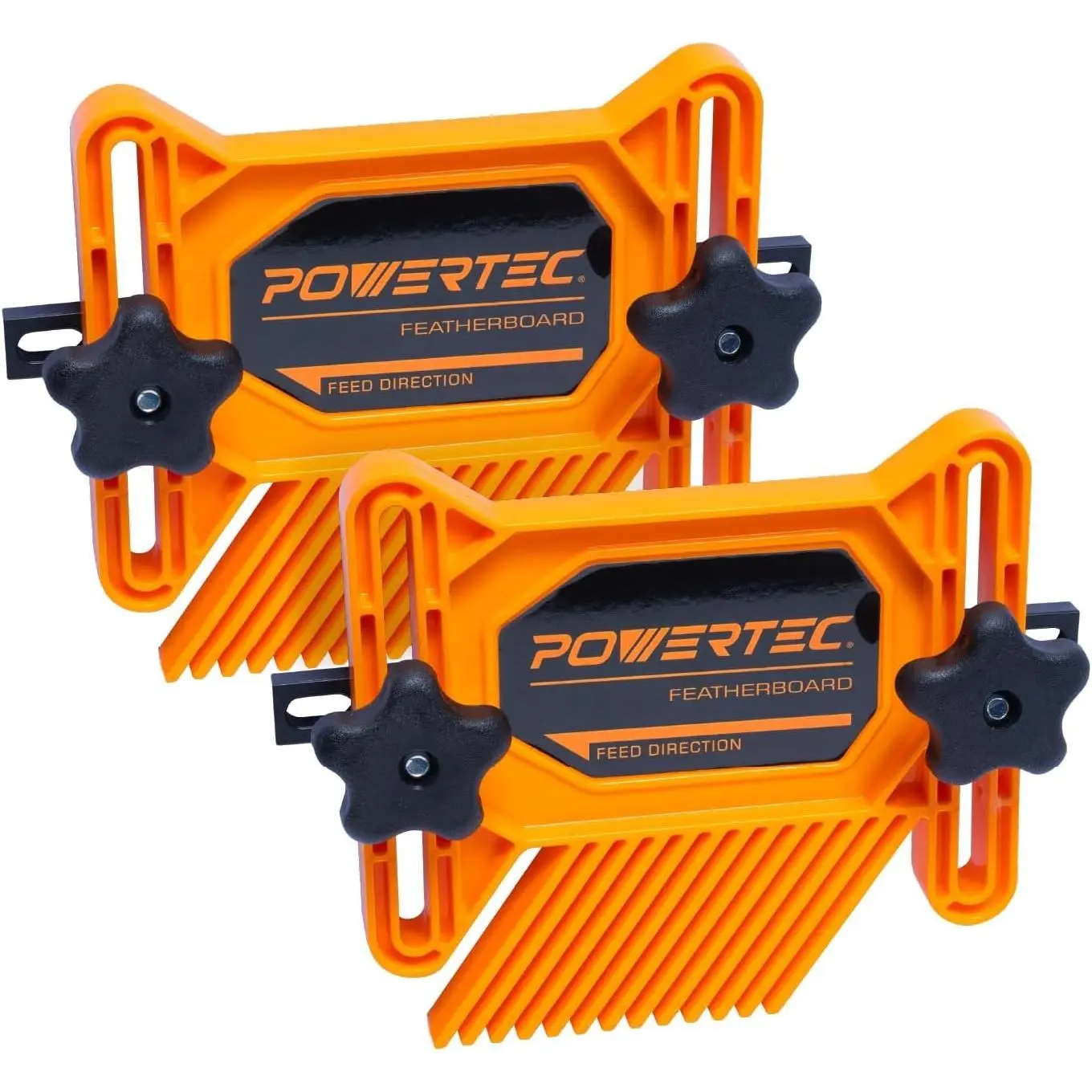 POWERTEC Universal Tandem Featherboards for Table Saw, Router Table, Router Fence & Band Saw, Wood working Tools & Accessories To Reduce Kickback & Increase Safety (Included T Track Bolts), 2Pk(71393)