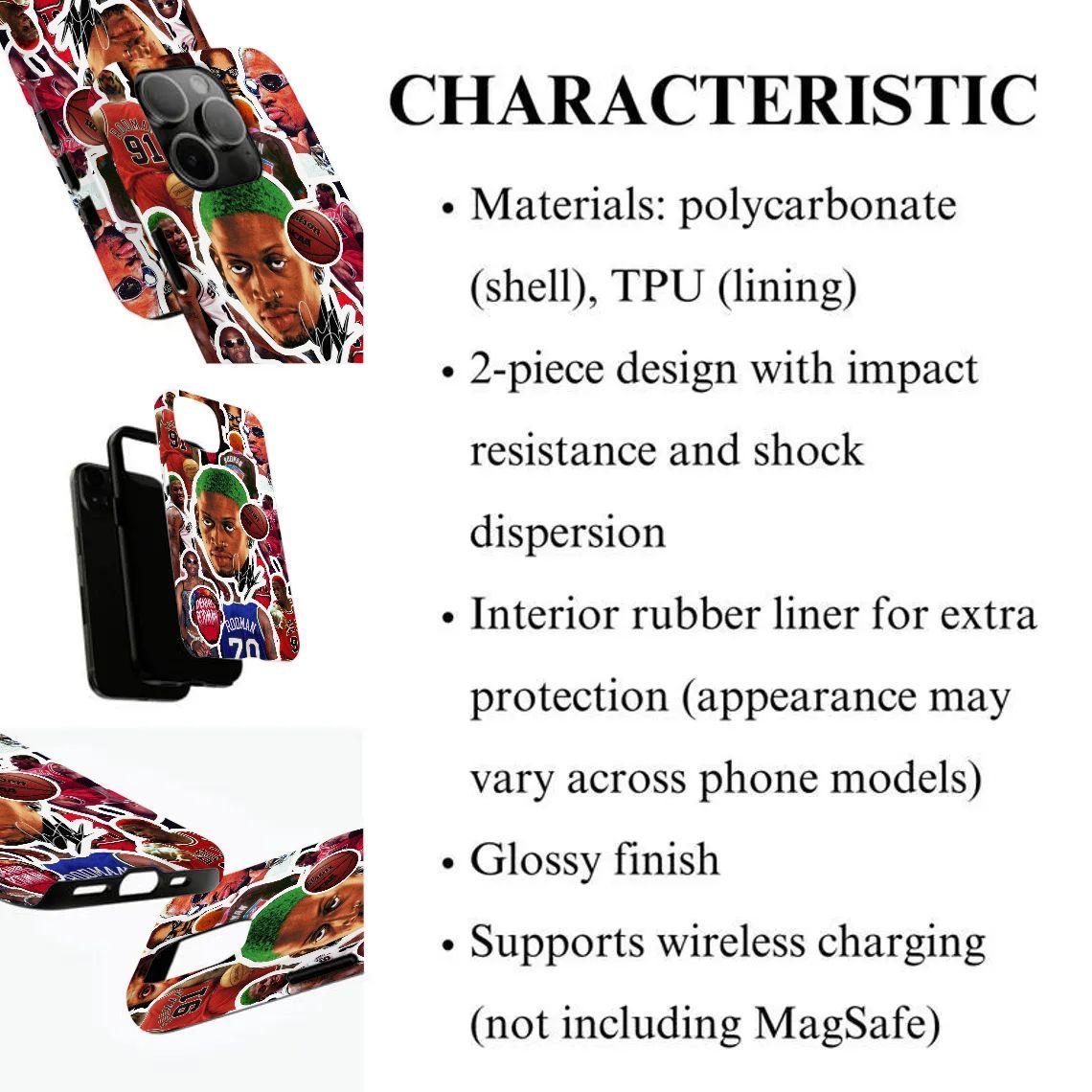 2-in-1 Basketball Player Design Phone Case with Built-in Screen Protector — Compatible with iPhone 12, 13, 14, 15, 16, 17 Series — Glossy, Shockproof, and Non-Yellowing — The Perfect Gift Choice