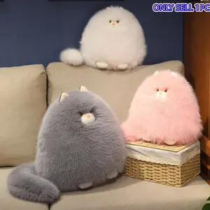 Long-haired cuddly cat plush toy, soft and comfortable cat pillow with flowing long fur. Healing-themed colors suitable for watching TV, sleeping companions, pillows, lovely Valentine’s Day gifts, Mother’s Day gifts, and Children’s Day gifts, birthdays.