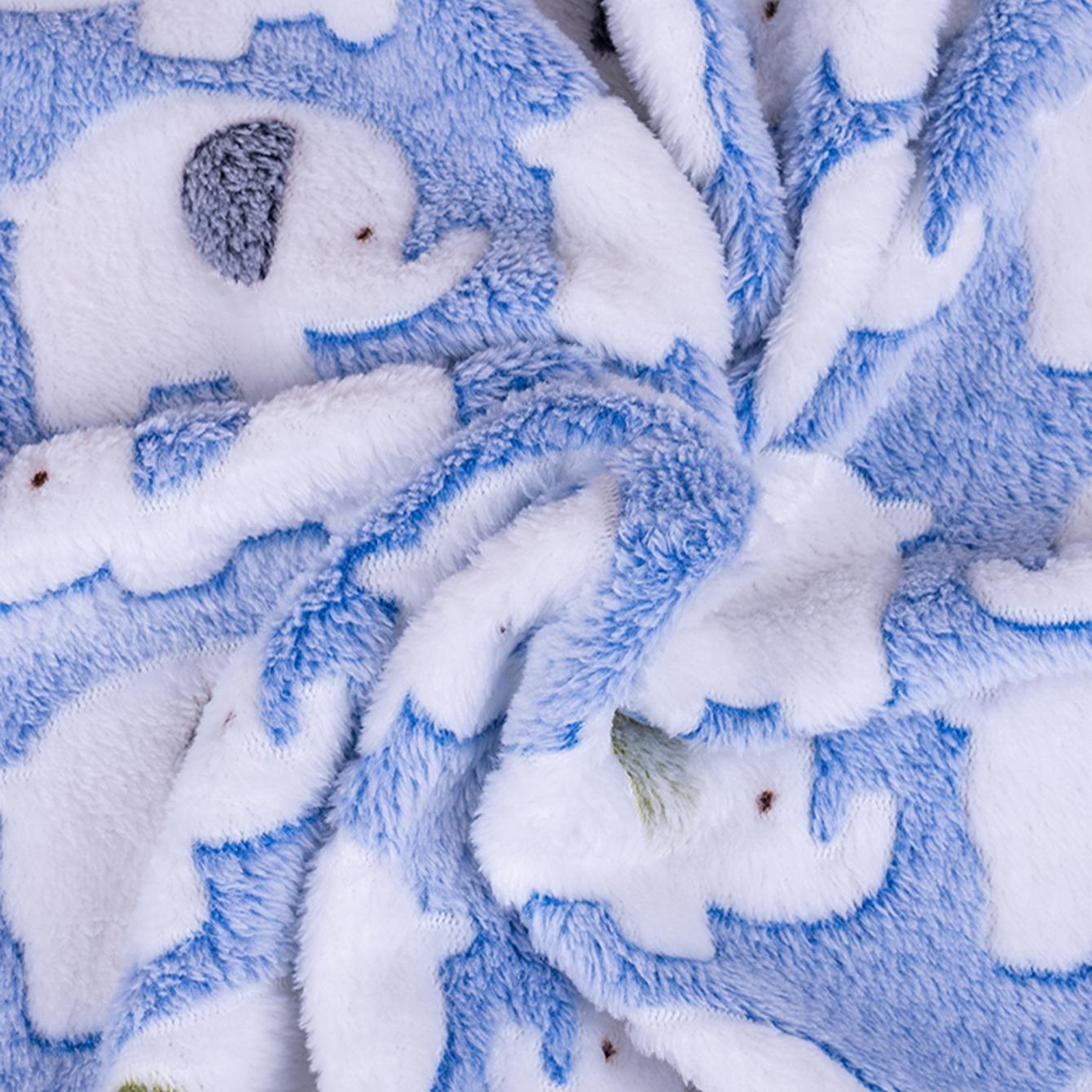 Cartoon Elephant Pattern Pet Blanket, Soft Plush Pet Blankets For Dog & Cat, Flannel Throw for Puppies and Kittens