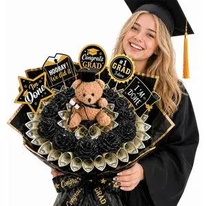 Graduation DIY Money Bouquet Kit 2026, 144pcs - Create Your Own Cash Gift Set for Her Him, Thoughtful Class of 2026 Graduation Gifts with 20 Roses, Teddy Bear, Wrapping Paper & Full Accessories