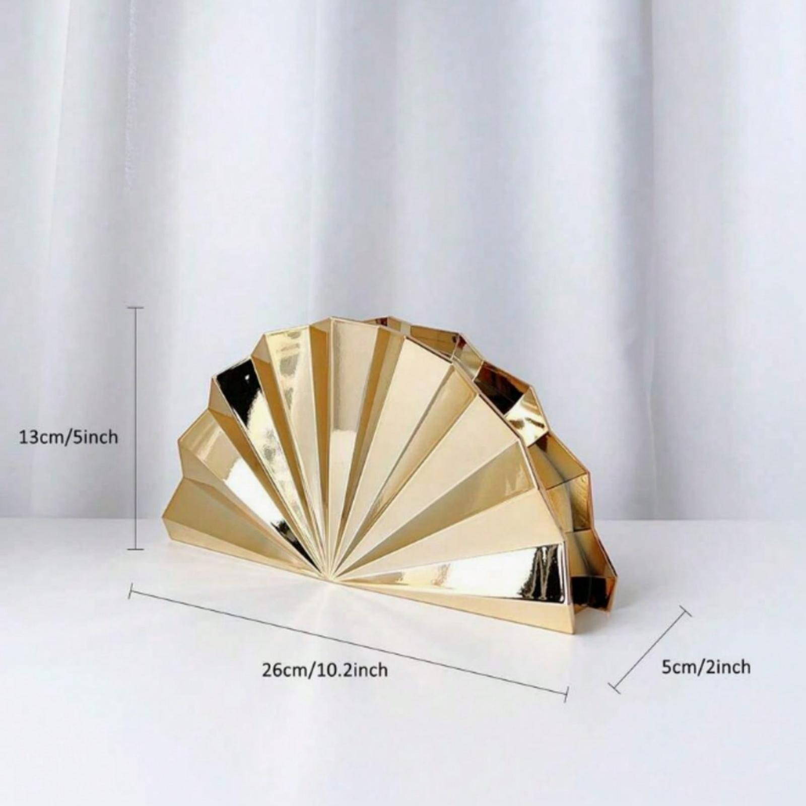 Gold Metallic Striped Asymmetric Clutch Bag, Crossbody Bag Party Purse, Elegant Formal Occasion Shoulder Bag Handbag, Chain Bag, Minimalist Fashion Women's Evening Bag