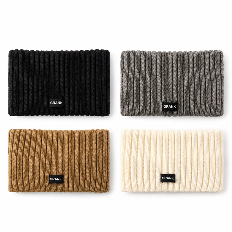 Women's 4-Pack Ribbed Knit Ear Warmer Headbands, Open-Top Design for Ponytails, Buns and Winter Outfits
