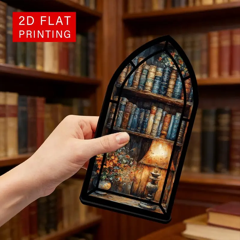 Book block suitable for book collectors - retro bookshelf decoration with lights and flower racks, polished book corner embellishments suitable for offices, warm book themed gifts for book lovers, housewarming or Christmas gifts for book collectors (exclu