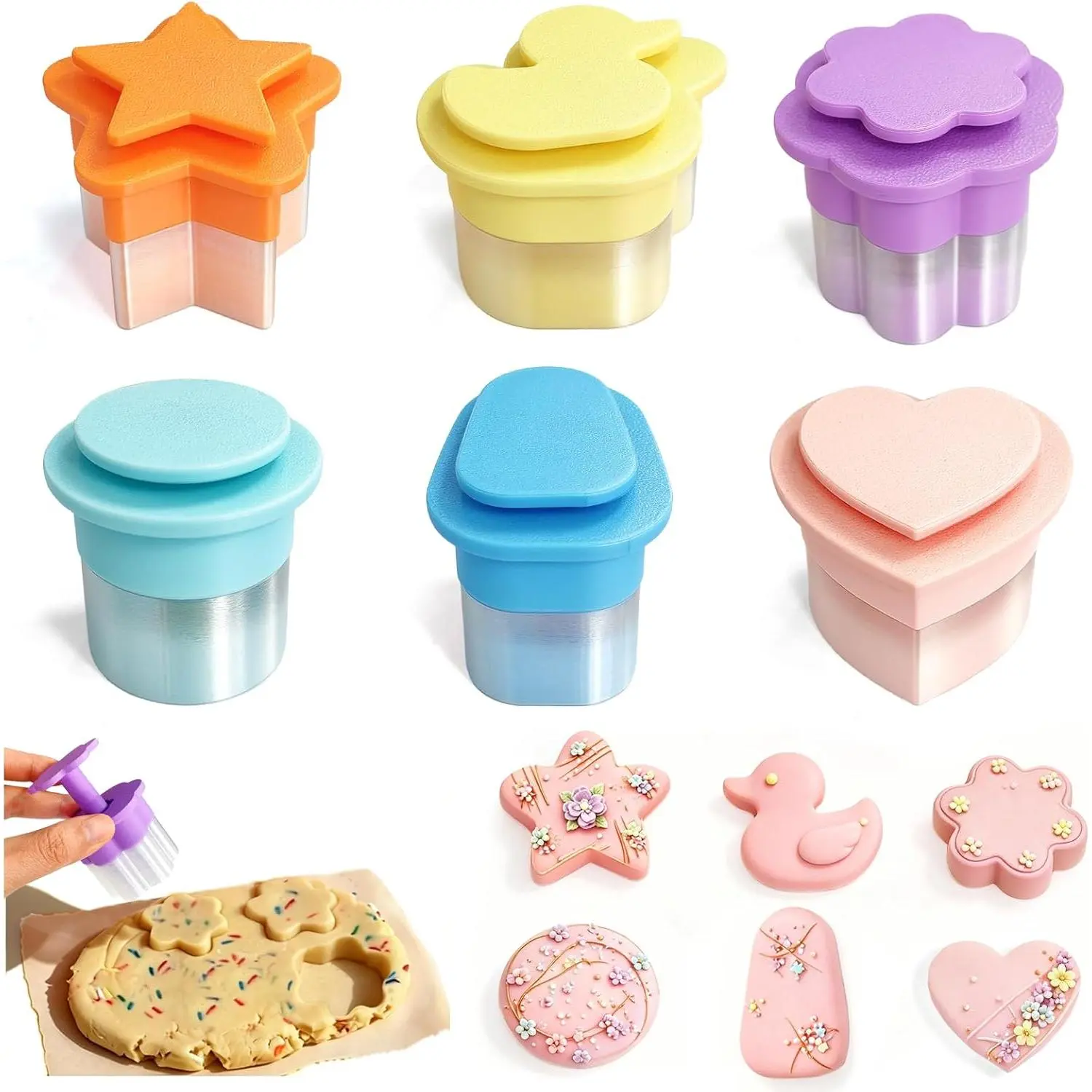 6 count Cake Pop  Set, Pastel Cookie & Cakesicle Shaper Molds | Cake Pop  for  Baking. 6 Fun Shapes for Cake Pops, Cookies, Cakesicles, Fondants, and DIY Crafting, Hand Wish Only