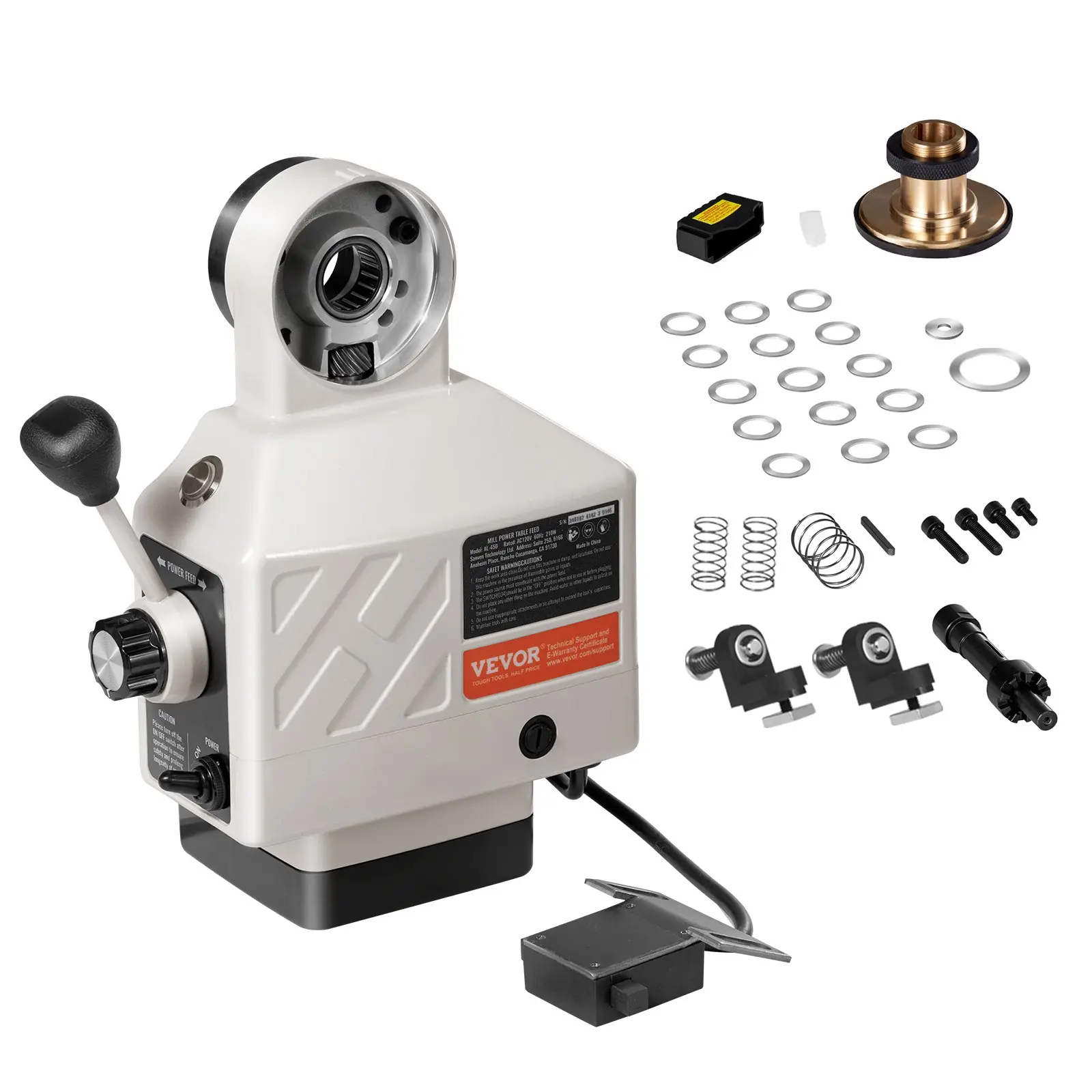 【DealsForYouDays】VEVOR Z-Axis Power Feed for Milling Machine, 450 in-lb Torque, 0-200RPM Adjustable Rotate Speed 120V Power Table Feed Mill Feeder, for Bridgeport Some Knee Type Mills with a 5/8" End Shaft Diameter