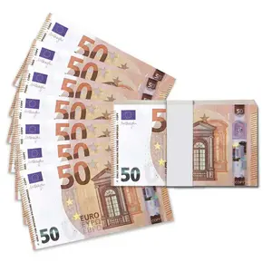 100pcs Euro Party Atmosphere Props Paper, Realistic Design 50 Euro Fake Bills, High-Definition Print, Floral Decoration, Home Decor, Prank Currency