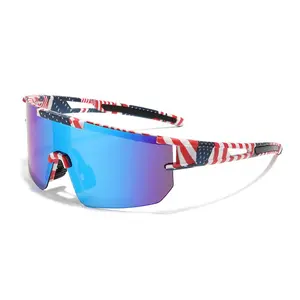 Patriotic American Flag Sports Sunglasses, Perfect for Summer Adventures, Beach Days, Fashionable and Cool, Ideal for Outdoor Activities