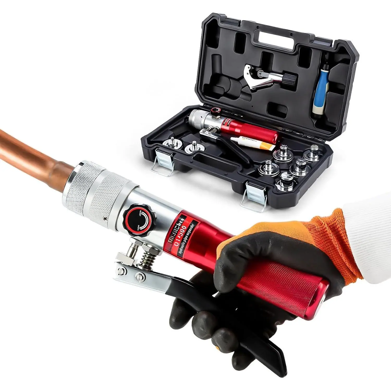 HVAC Swaging Tools Kit Hydraulic Copper Pipe Tube Expander Tool 3/8, 1/2, 5/8, 3/4,7/8,1,1-1/8 Inch