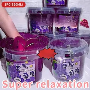 350ml Large Box Slime Bucket Giant Bubble Fake Water with Glitter Scent Non-Sticky Fluffy Cloud Slime for Kids/Adults