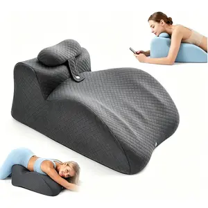 Intimacy Wedge Pillow Memory  for Couples,  Reading Pillow for Bed Sleeping, 27  Support Pillow with Washable Pillowcase